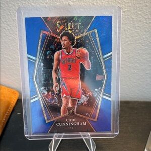 Cade Cunningham Select Blue Shimmer Rookie Card Detroit Pistons